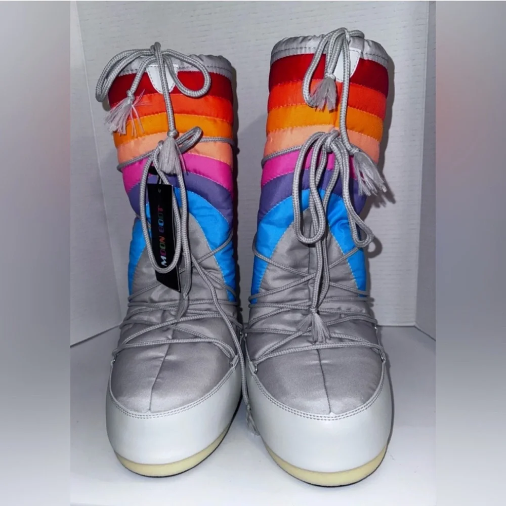 Moon Boot Icon Rainbow Tall Snow Boots 8.5-9US